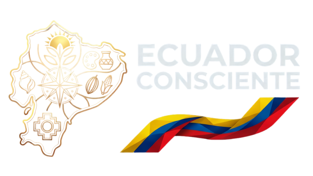 logo ecuador consciente fondo transparente letra blanca