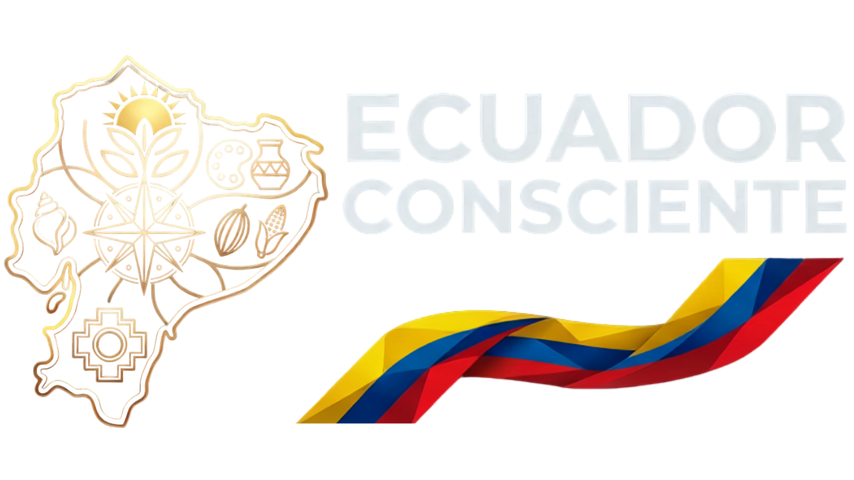 logo ecuador consciente fondo transparente letra blanca