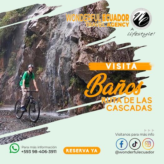 Visita Baños, la ruta de las cascadas en bicicleta